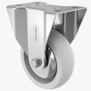 Medium Duty Fixed Castor (Pressed Steel) with Polypropylene Wheel